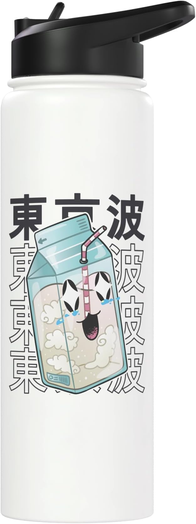Happy Milk Carton Japanese Kawaii Aesthetic Kids Anime Girl Stainless Steel Insulated Water Bottle