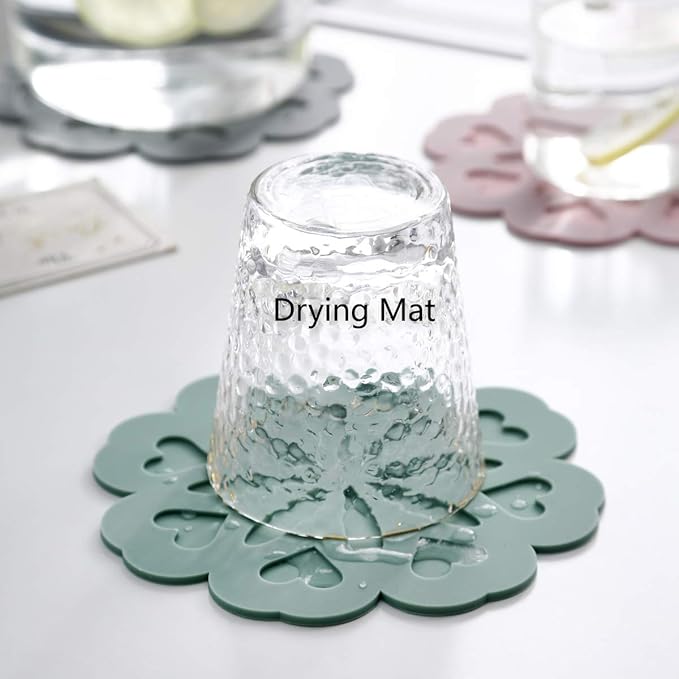 Set of 4 Silicone Trivet Mat - Hot Pot Holder Hot Pads for Table & Countertop - Trivet for Hot Dishes - Non-Slip & Heat Resistant Modern Kitchen Hot Pads for Pots & Pans, Navy Blue