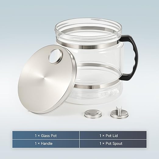 CO-Z 1.6 gal Water Container for Distiller, 6L Distilled Glass Carafe with Nonskid Bottom, Countertop Replacement Distilled Water Pot, Water Glass Jar Water Distiller for Home