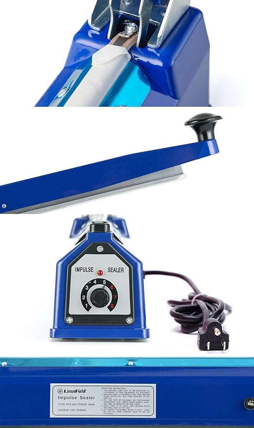 Sealer Pro - 8 inch Impulse Heat Sealer - 2mm Sealing Width - Manual Heat Sealer Machine for All Bags - Most Heavy Duty for Strong, Secure Sealing for Long Term Food Storage, Deep Blue