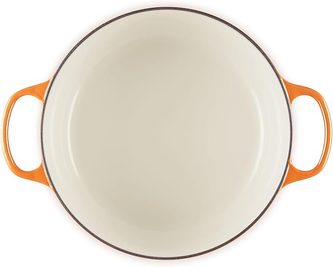 Le Creuset Enameled Cast Iron Signature Round Dutch Oven, 7.25 qt., Flamme Doree with Crucible Knob