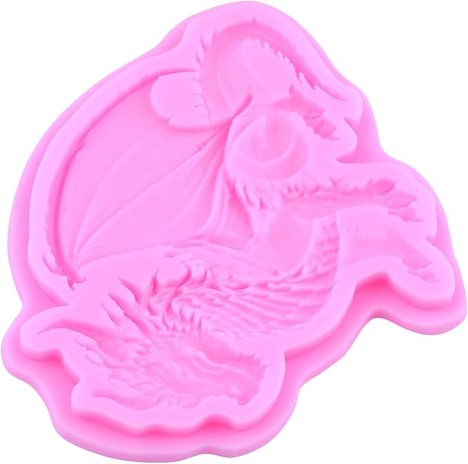 Dragon Silicone Mold Dragon Castle Fondant Molds For Cake Decoration Cupcake Topper Candy Polymer Clay Chocolate Gum Paste Set Of 2