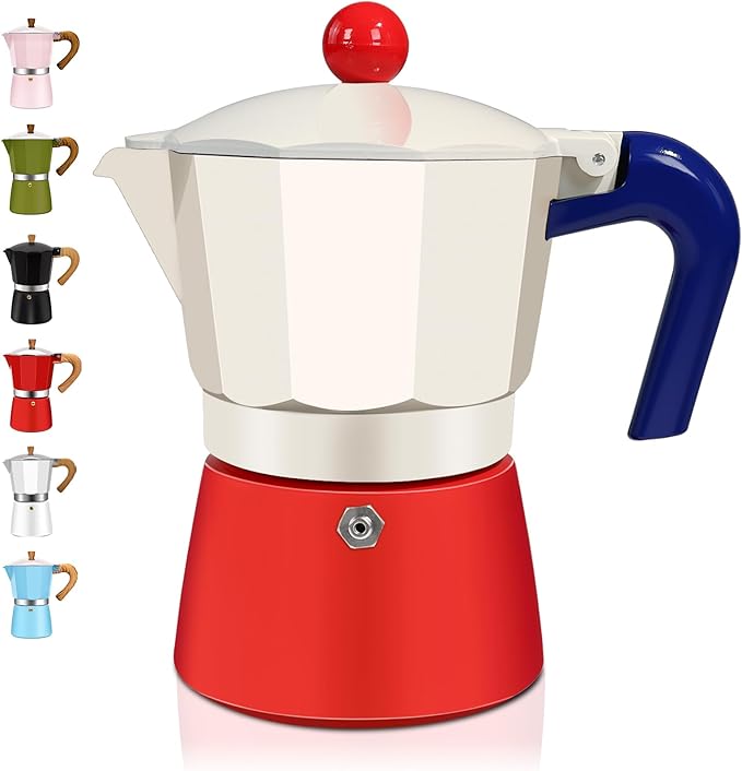 6 Cup Aluminum Espresso Stovetop Moka Pot Express Coffee Maker Percolator Italian Classic Mocha Coffee Machine for Italian and Cuban Cafe Brewing for Home Camping 300ml 10oz