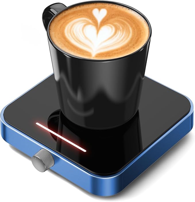 Maestri House Mug Warmer, Electric Coffee Cup Warmer for Desk with 3-Temp Settings,Auto Shut Off, Constant Temperature Heating for Beverage, Milk, Tea and Hot Chocolate at Home & Office (Blue)