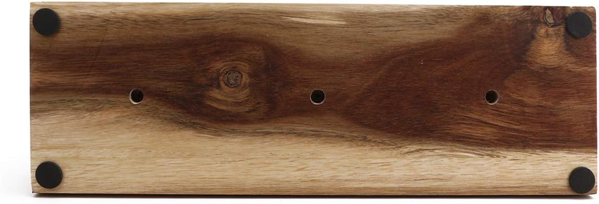 Resafy Large Magnetic Knife Holder,Acacia Wooden Magnetic Knife Block 12 X 10 Inches,Rack Magnetic Universal Stands with Strong Enhanced Magnets Strip Kitchen Storage Cutlery Organizer Without Knifves