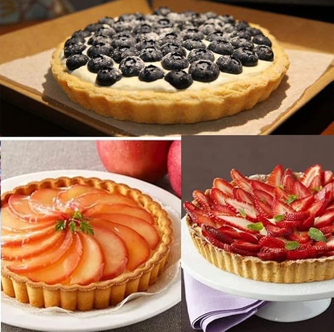RICHSC-PAN Tart Pan Set, 11 & 9 Inch Tart Pans with 6Pcs 4 Inch Mini Pans. Removable Bottom, Non-Stick Coating, For Tart Quiche Pie Making. Suitable for Family Festivals and Gatherings.(8 Pack)