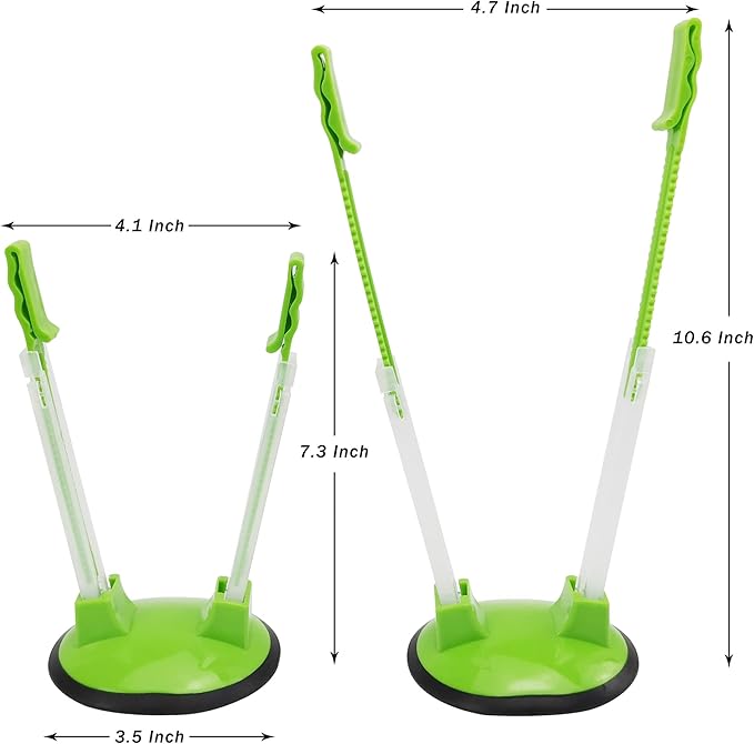 Baggy Rack Hands-Free Clip Food Storage Freezer Baggy Holder,Bag Holder For Plastic Bags Stand/Pack of 2 Green