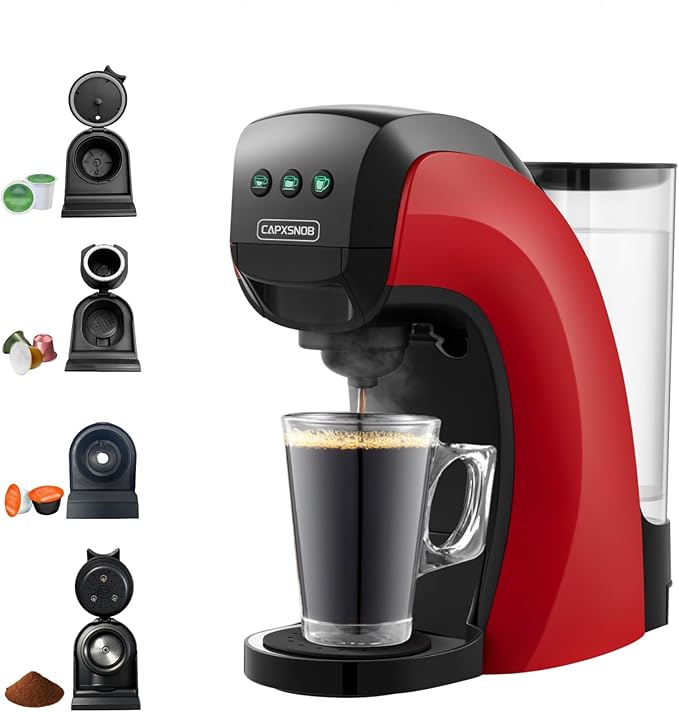 Warriors1 Coffee Maker for Keurig K Cup pod, Espresso Machine for Nespresso Original, Dolce Gusto Pods, Ground Coffee, Coffee Machine for kitchens, apartments, dorms, RVs & camping, 28 oz Reservoir