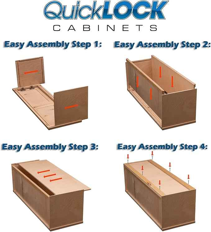 Quicklock RTA (Ready-to-Assemble) 42" Tall Wall Kitchen Cabinets - Shaker Style | 100% Hardwood | Made in America | Soft Close Hardware (Pure White, 24" D x 36" W x 24" H)