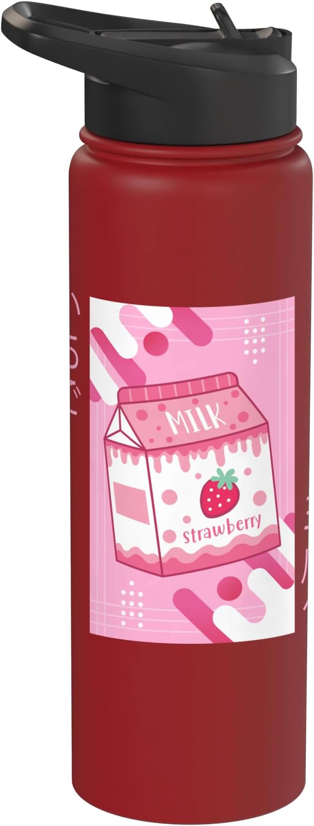 Strawberry Milkshake Tshirt Japanese Otaku Anime Kawaii Stainless Steel Insulated Water Bottle
