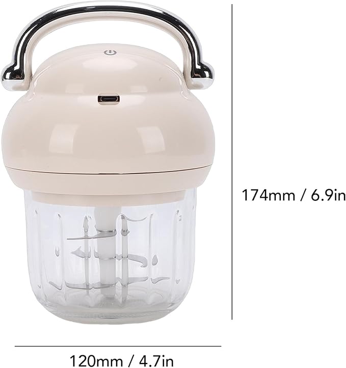 Generic Electric Garlic Chopper, Mini Food Chopper, 350ml Portable Cordless Usb Charging Garlic, Ginger Chili, Fruit Meat, Beans and Other Food Processing Machines
