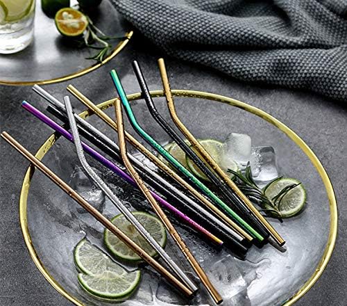 Black Reusable Metal Straws 100Pcs for Bulk Pack.Toddler Child Stainless Steel Straws 265mm Straws for 30oz and 20oz Tumblers Yeti Bulk Order(10.5" Long, Black-100pcs Straight)