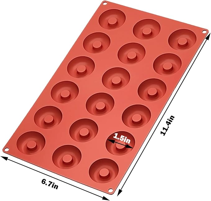 2pcs Mini Donut Pan Silicone Mold for Mini Donut, 18 Cavities Silicone Molds for Donut Home Reusable Donut Baking Pan Tray