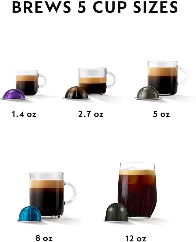 Nespresso Vertuo Pop+ Limited Edition Coffee and Espresso Maker by De'Longhi, Black Matte with Dark Chrome Descaling Kit