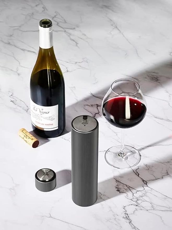 Peugeot Line Reverse Automatic Rechargable Electric Wine Opener/Corkscrew, Light Grey
