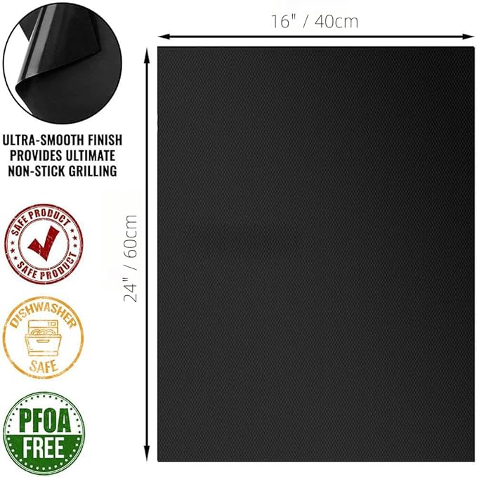 Large Teflon Mats, Reusable Non-Stick Oven Liners For Toaster Ovens, Dishwasher Safe, Oven Mat For Bottom Of Oven (13" x 16" / 2pcs) (24" x 16" 6pcs Black)