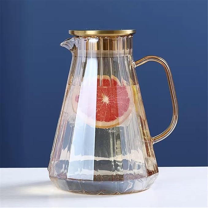 GLigeT Iced Tea Pitcher Household Large Capacity Glass Water Kettle, Creative Drinkware Pitcher for Cold Water, Juice, Milk, Coffee, Tea Pot, 1.5L Or 1.8L Water Jug(Medium)