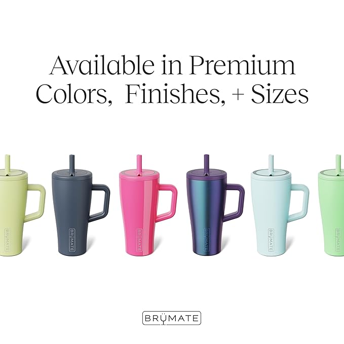 BrüMate Era 20 oz Tumbler with Handle and Straw | 100% Leakproof Insulated Tumbler with Lid and Straw | Made of Stainless Steel | Cup Holder Friendly Base | 20oz (Lilac Dusk)