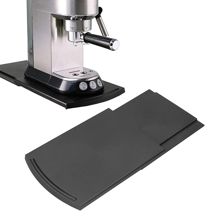 Sliding Coffee Maker Tray, Sliding Tray Mat for Coffee Maker Countertop Coffee Machine Moving Holder Kitchen Appliance Moving Caddy Black