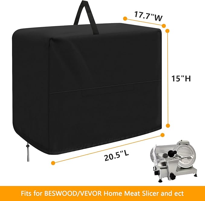 Meat Slicer Cover, Waterproof Appliance Covers for Kitchen Counter, Fit for BESWOOD/VEVOR Home Meat Slicer Machine (20.5"Lx17.7"Wx15"H)