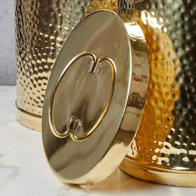 Canister Sets for Kitchen for Pantry, Gold Brass, 13" Tall, Set of 3pcs