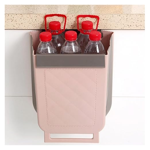 Collapsible Hanging Kitchen Trash Can Hanging Telescopic Folding Trash Can 1pc Multifunctional Cabinet Door Sorting Bin for Kitchen and Car(Gray)
