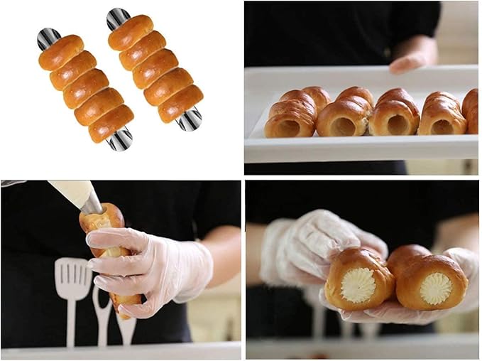 10 Pack Cream Horn Molds for Baking +10 Pack Cannoli Tubes Stainless Steel, 5 inch Large Size Cream Horn Mould and Cannoli Tubes for Baking Cream Horns, Brioche Rolls
