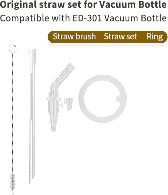 Evorie 11oz Leak Proof Vacuum Insulated Stainless Steel Sippy Cup for Toddlers (1 Pack, White) + Replacement Straw Set Bundle