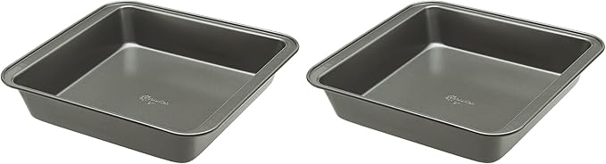 Ecolution Bakeins Cookware Non-Stick Heavy Duty Carbon Steel, Square 9”, Gray (Pack of 2)