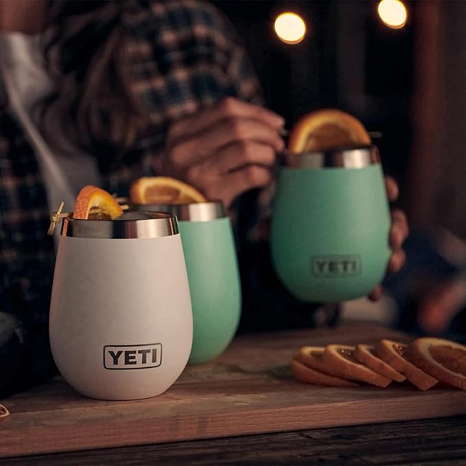 YETI Rambler 10 oz Wine Tumbler, Vacuum Insulated, Stainless Steel with MagSlider Lid, Cherry Blossom