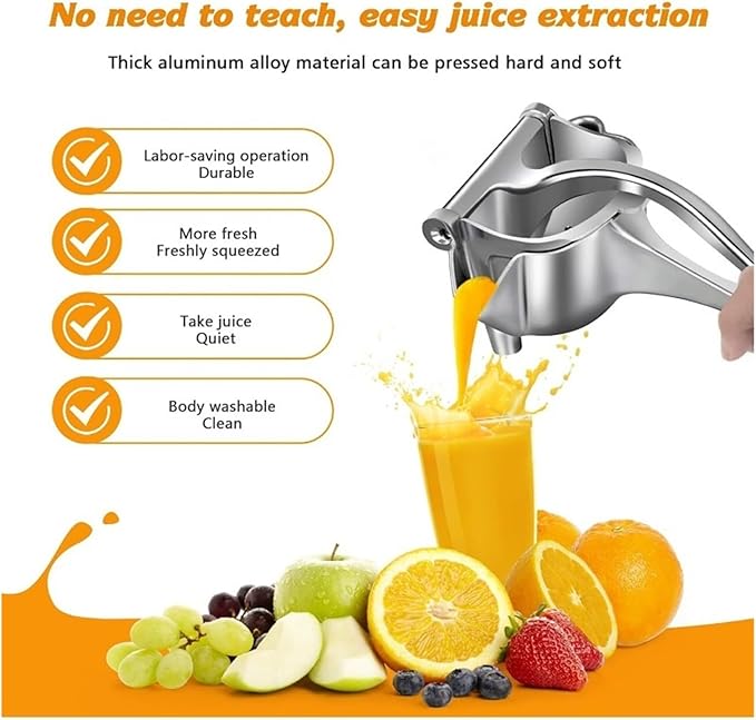 Manual Juicer Hand Press Manual Juicer, Fruit Juice Squeezer, Detachable Heavy Duty Citrus Extractor Tool, Metal Alloy