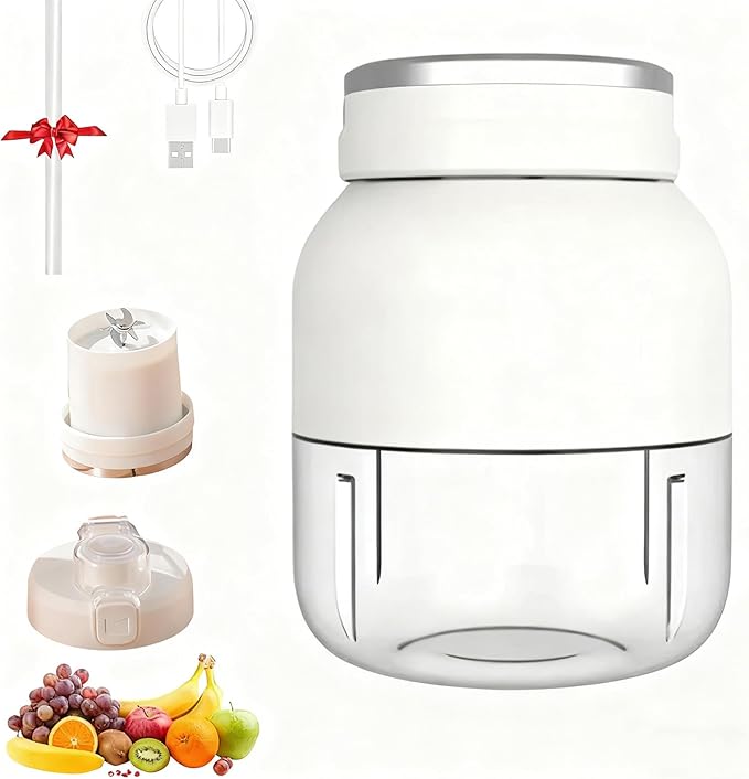 Blender Mini Japan, 28/37fl Oz Hand Blender, Leak Proof Design No Filter Required | Wireless | One Cup with Double Lid, USB-C Rechargeable, for Smoothies, Shakes (1pc B, 28fl Oz)