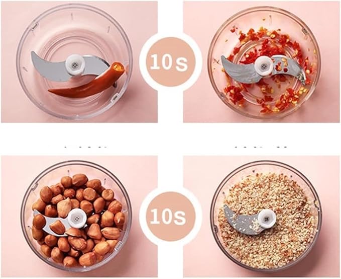 Mini Portable Electric Chopper for Garlic Onion, 100ML Electric Garlic Chopper Food Chopper, USB Rechargeable Vegetable Chopper Garlic Mincer Small Food Processor for Veggie Meat (Gray : White)