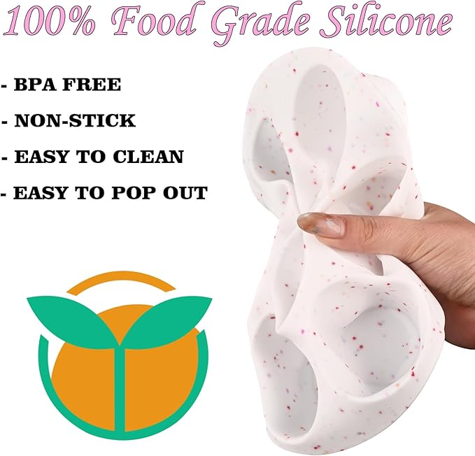Sakolla 2 Pack Silicone Egg Bite Molds for Air Fryer, Nonstick 7 Cups Air Fryer Muffin Pan for Baking Egg Bite, Mini Muffins, Tart, Mini Cupcake and Quiche (Confetti)