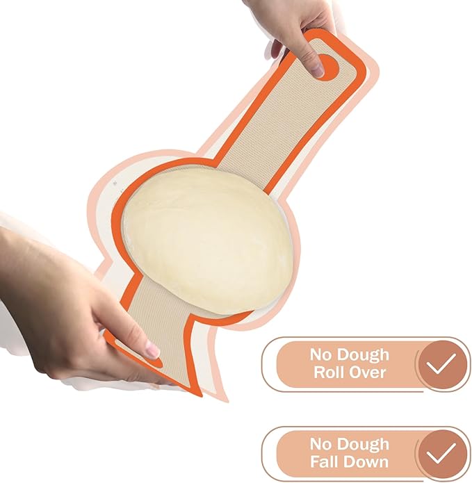 Silicone Bread Sling for Dutch Oven, 2 PCS Non-Stick & Easy Clean Reusable Silicone Bread Baking Mat with Long Handles, Easy to Transfer Sourdough Bread (2Pack Round, Orange)
