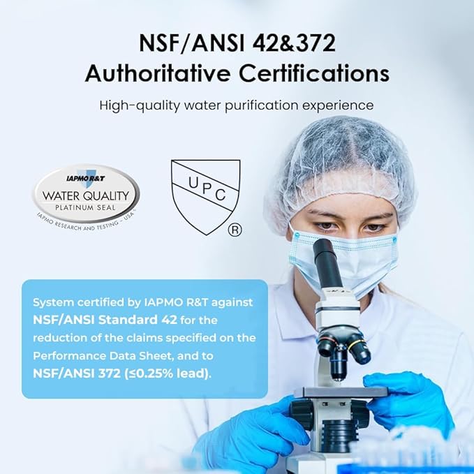 Waterdrop CTF-02 Water Filter for Sink Faucet, NSF/ANSI 42 Certified Countertop Water Filter System, 5-Stage Stainless Steel Faucet, Reduces Heavy Metals and 99% Chlorine, 8000 Gallons, 1 Filter