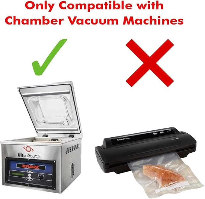 UltraSource - Chamber Machine Pouches 3 Mil Thickness, 6" x 10", Pack of 500 Vacuum Chamber Pouches, BPA-Free Pre-Cut Chamber Vacuum Sealer Bags with tear notch