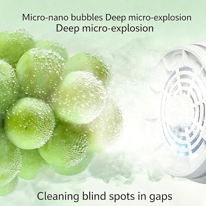 Fruit and Vegetable Cleaner Device,Portable USB Wireless Veggie Wash with Purification Technology,Periproduce Vegetable Cleaner,Portable Wireless Veggie Wash for Washing Fruits,Vegetables,Meat (Green)