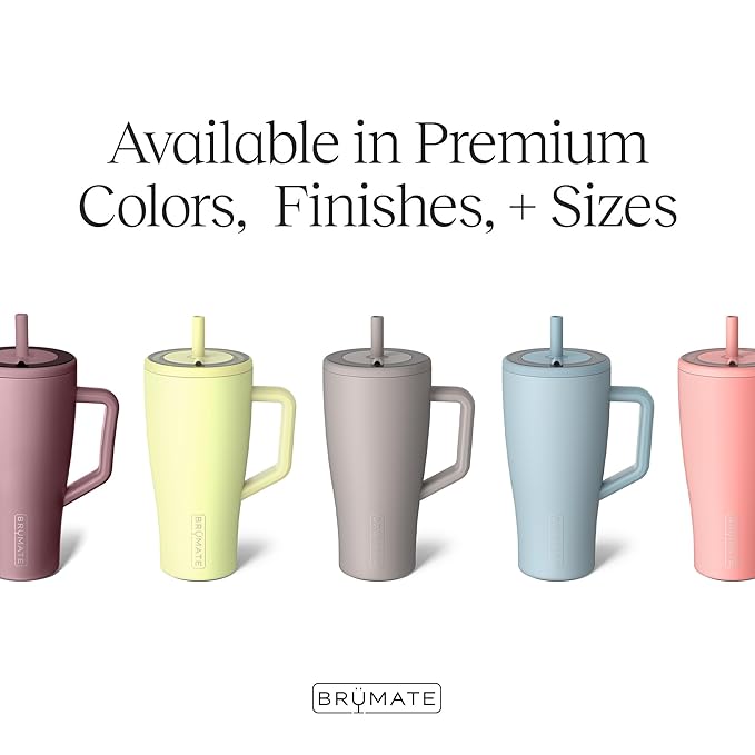 BrüMate Era 30 oz Tumbler with Handle & Straw | 100% Leakproof Insulated Water Bottle Tumbler with Lid & Flexible SoftSip Straw | Made of Stainless Steel | Cup Holder Friendly | 30oz (Nightfall Blue)