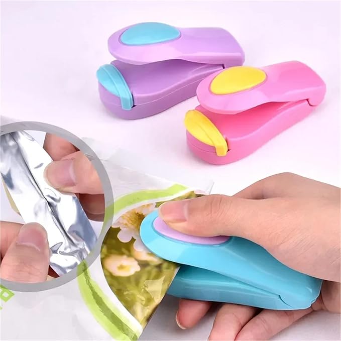 Kitchen Accessories Tools Mini Portable Food Clip Heat Sealing Machine Sealer Home Snack Bag(Blue -1)