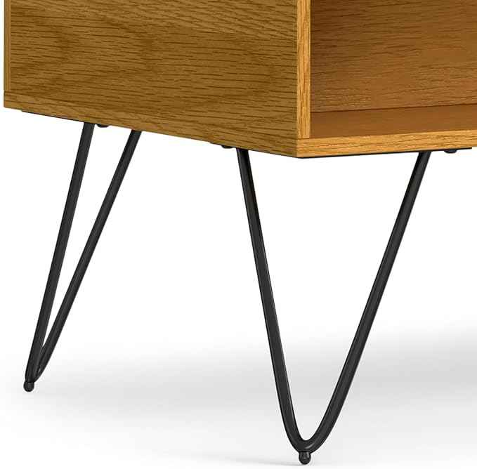 SIMPLIHOME Hunter 48 inch Wide Rectangle Industrial Lift Top Coffee Table in Oak Veneer for the Living Room and Family Room