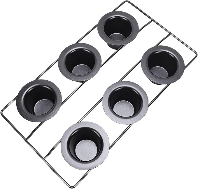 AUNMAS Carbon Steel Popover Pan, 6 Cavity Deep Nonstick Pudding Popover Muffin Cupcake Pan Bakeware for Home Cake Shop Oven Baking