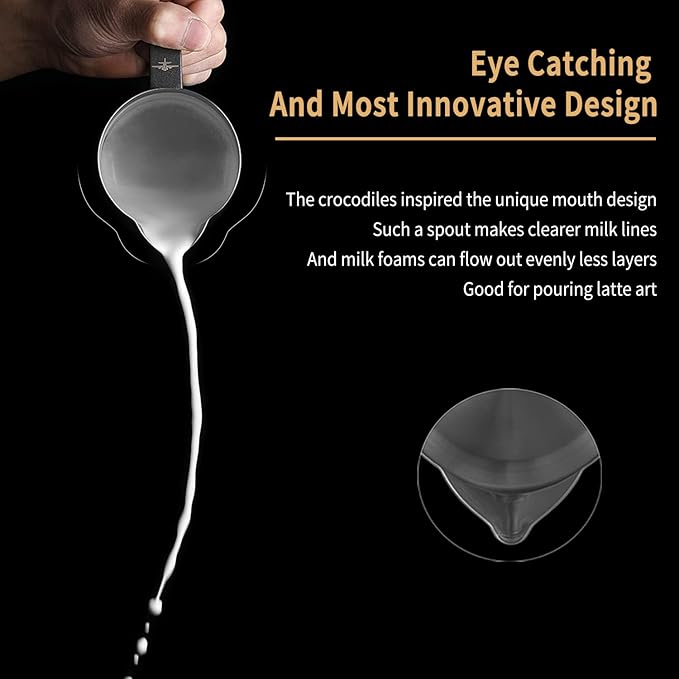 MHW-3BOMBER WDT Tool Espresso Distribution Tool with Magnetic Stand for Barista+ MHW-3BOMBER Espresso Steaming Pitcher Milk Frothing Pitcher Stainless Steel Milk Coffee Cappuccino Latte Art Barista Cu