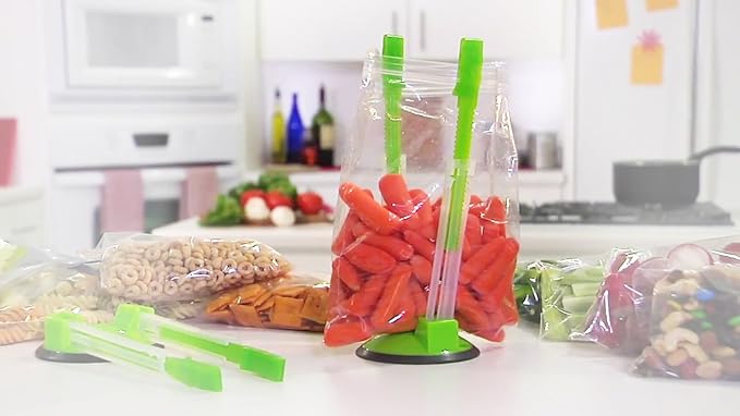 Ziplock Bag Holder Stand Adjustable For Plastic Freezer Bags/Hands Free Baggy Rack Gallon Bag Holder Stand,6 Pack/6pcs