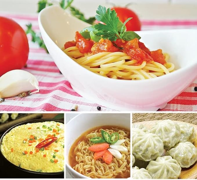 Electric Multifunctional Pot, Steamer with Wire Rack and Bowl, Fast Boiling, Cordless, One Button Touch, for Noodles, Dumplings, Soup, Egg