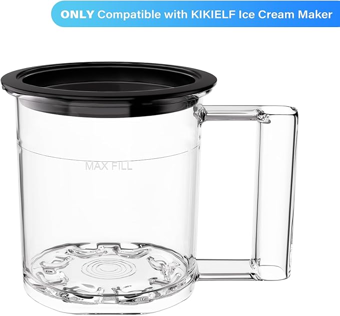 KF-2501 20 oz Pint Replacement Container Cup with Storage Lid for Frozen Treat Makers, Extra Pint for Ice Cream/Gelato/Sorbet Bases, Freezer Storage, Single-Batch Prep (1-pack)