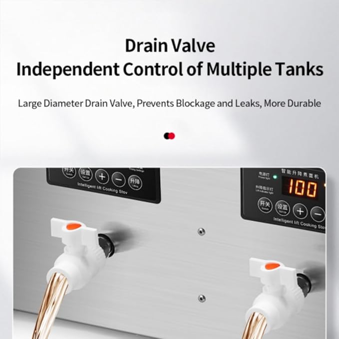 Auto-lift Commercial Pasta Cooker with Timer, Noodle Cooking Machine with 1 Drainage,Macaroni Vegetable Dumpling Cooker,Boiler For Spaghetti Ramen,Temperature Adjustable (2 holes)