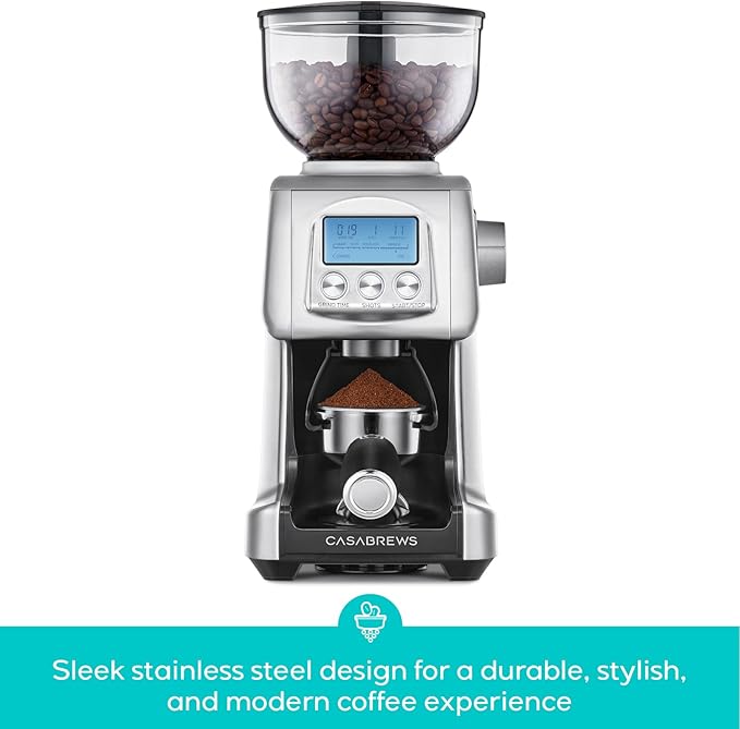 CASABREWS Tornado Electric Conical Burr Coffee Grinder, Automatic Burr Coffee Grinder with 77 Precision Grind Settings for Espresso to French Press, Special for Barista and Coffee Lovers