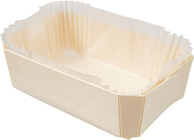 Restaurantware Taipei 17 Ounce Wooden Baking Molds 100 Oven Ready Disposable Loaf Pans - With Paper Liners Greaseproof Wood Containers For Baking For Banana Bread Meatloaf And More