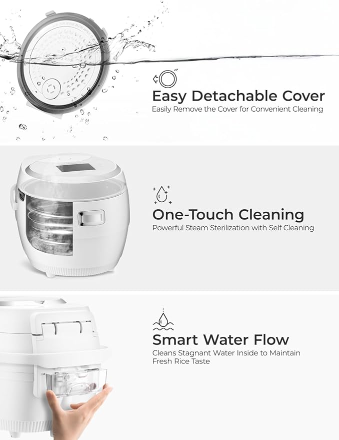 CUCKOO Micom Rice Cooker 10-Cup Uncooked / 20-Cup Cooked with Nonstick Inner Pot, Large Rice Maker with 16 Menu Options, Fuzzy Logic Technology, Auto Clean Mode, LCD Display, White (CR-1020F)